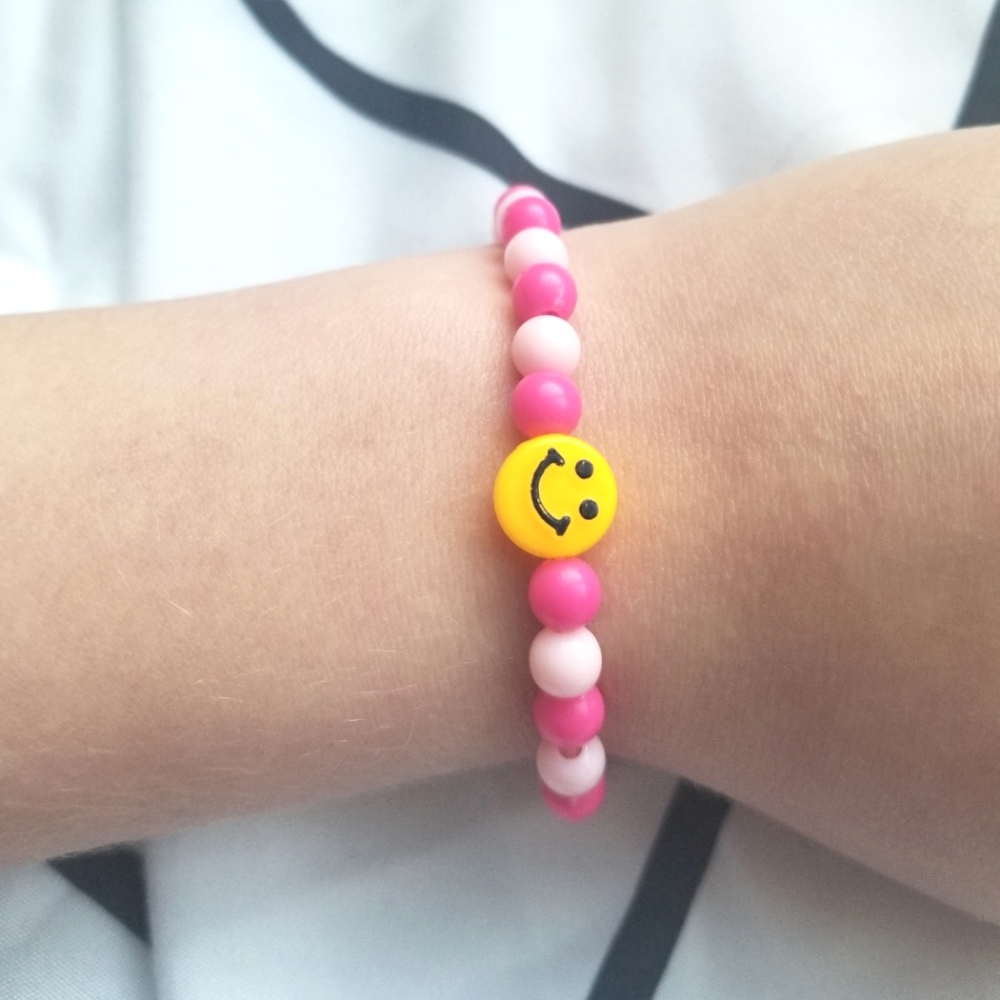 Custom Preppy Smiley Face Bracelet
